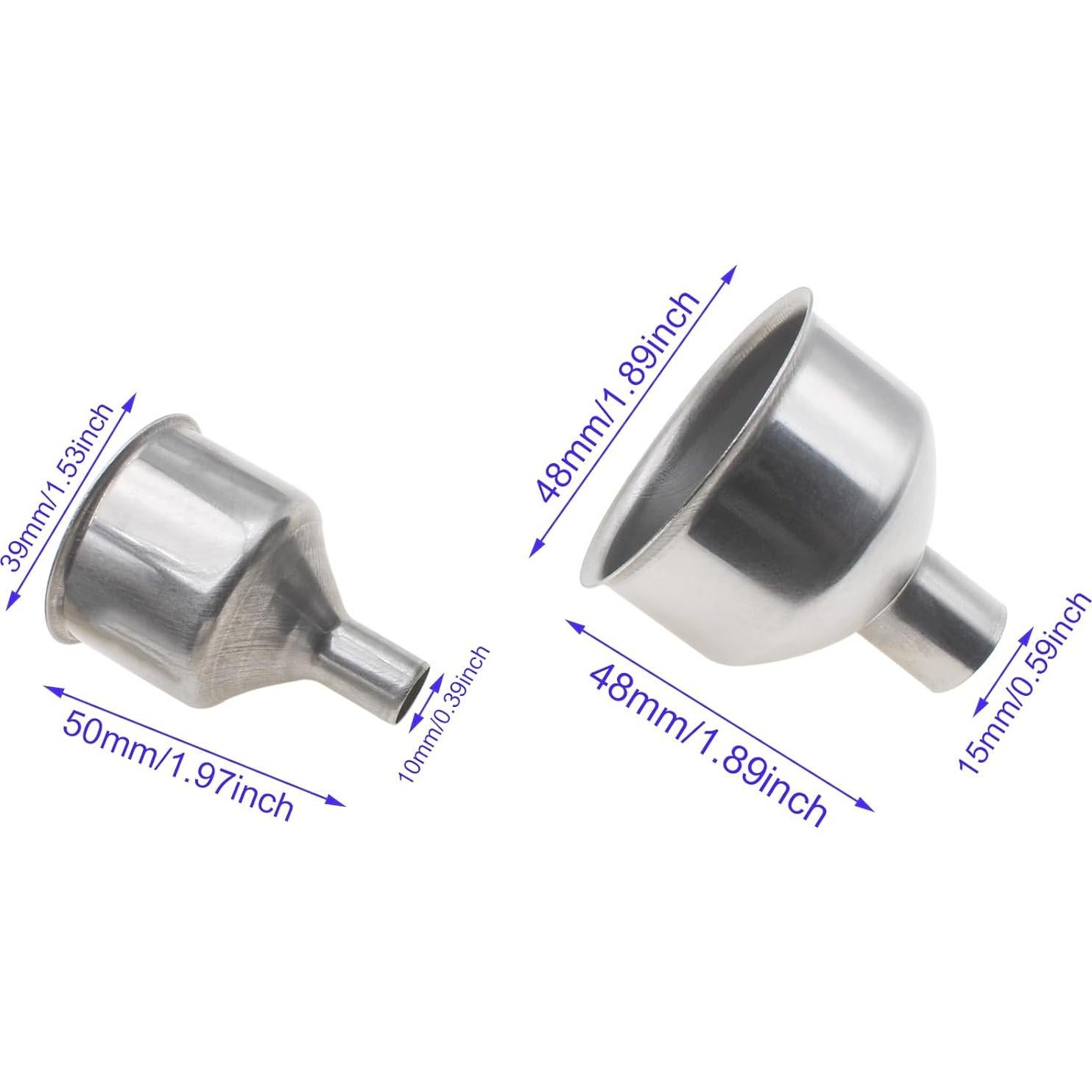 4 Embudos de Acero Inoxidable para Cocina - 2 Tamaños