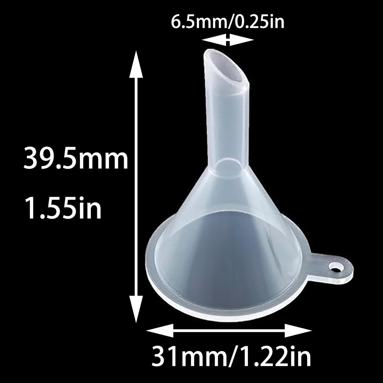 20 Mini Embudos Plásticos Transparentes Bxian 3.05cm x 0.64cm