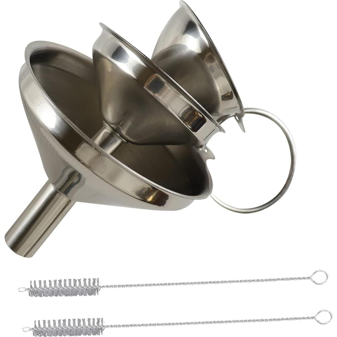 Juego de 3 embudos mini de acero inoxidable IoF - 4cm, 5cm, 7.5cm