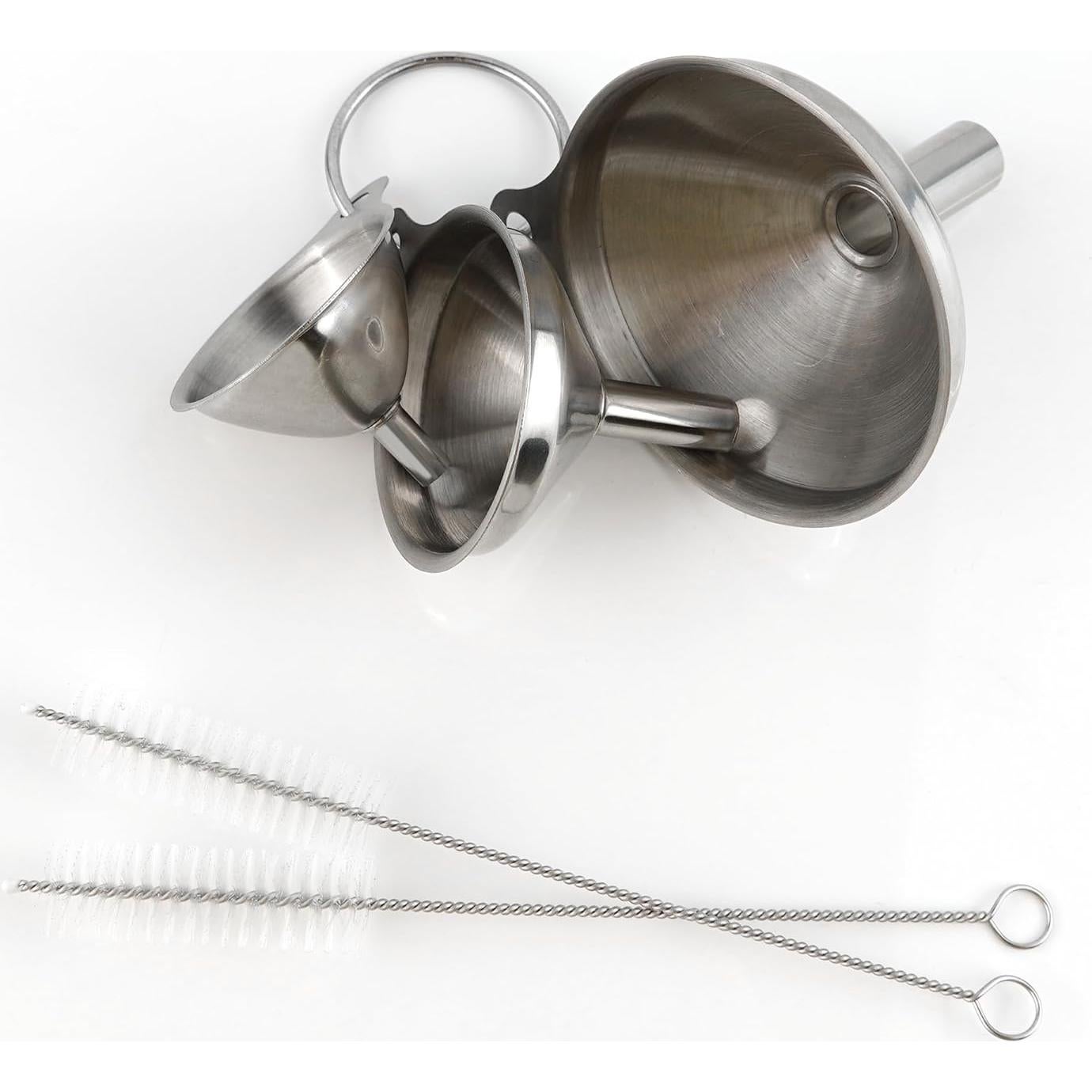 Juego de 3 embudos mini de acero inoxidable IoF - 4cm, 5cm, 7.5cm