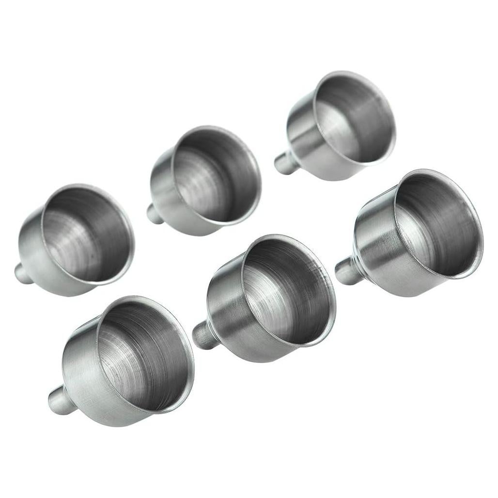 Set de 6 Embudos de Acero Inoxidable YWQ para Frascos