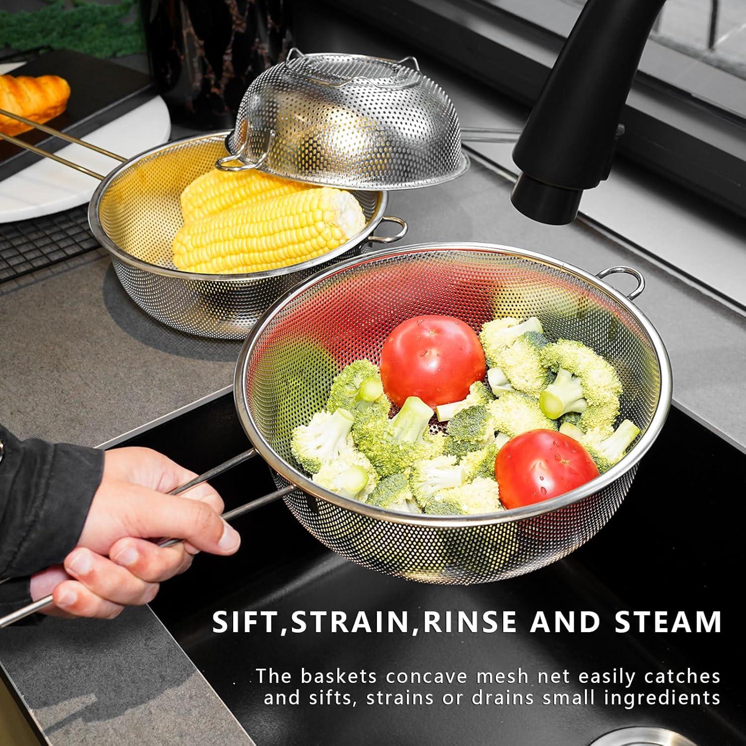 Colador de acero inoxidable ICEICE 21.8 cm con mango ergonómico