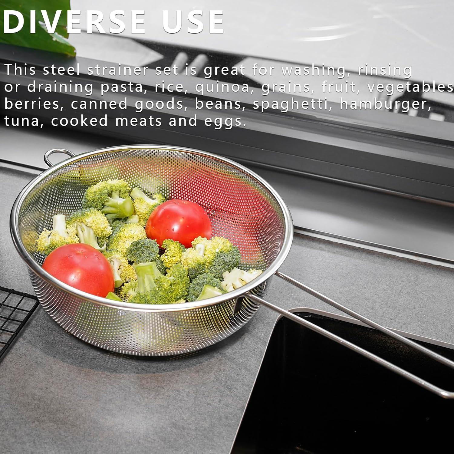 Colador de acero inoxidable ICEICE 21.8 cm con mango ergonómico