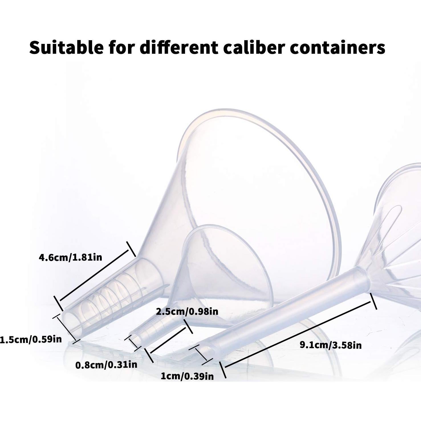 Juego de Embudos de Plástico Young4us - 3 Tamaños 100mm, 75mm, 50mm