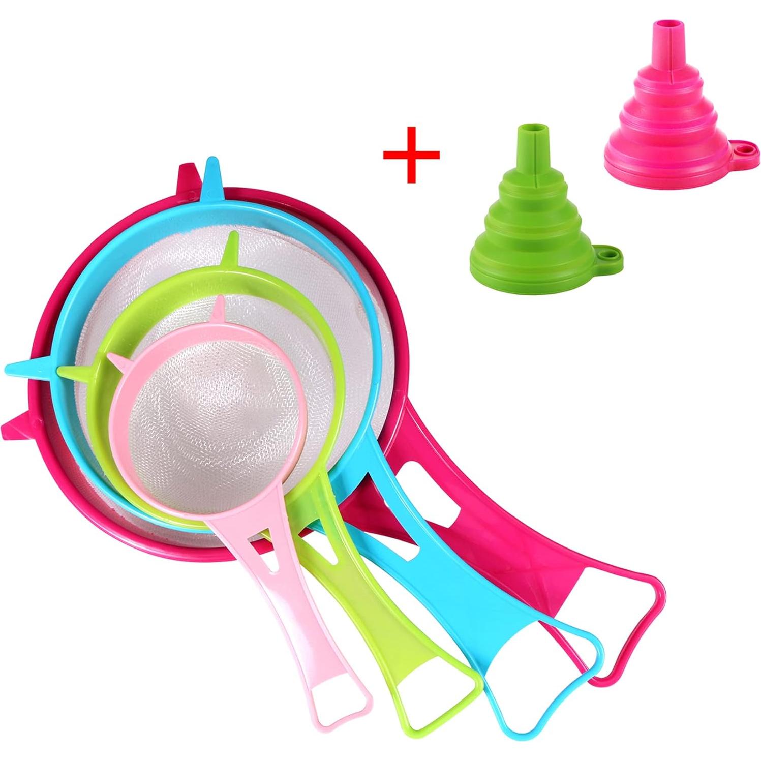 Set de Coladores de Malla Plástica BENBO 4 Piezas Multicolor