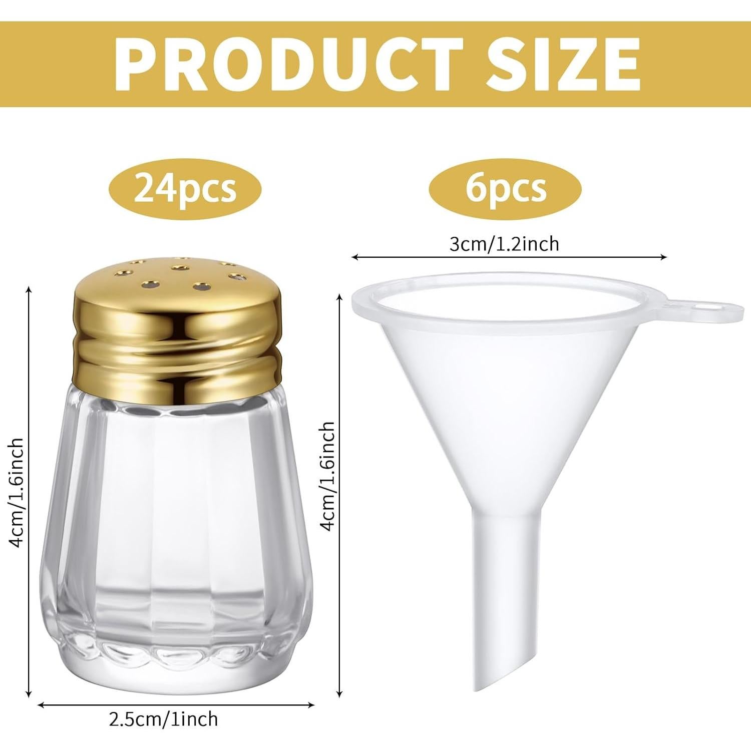 Set 24 Mini Sacudidores de Sal y Pimienta Potchen Dorado
