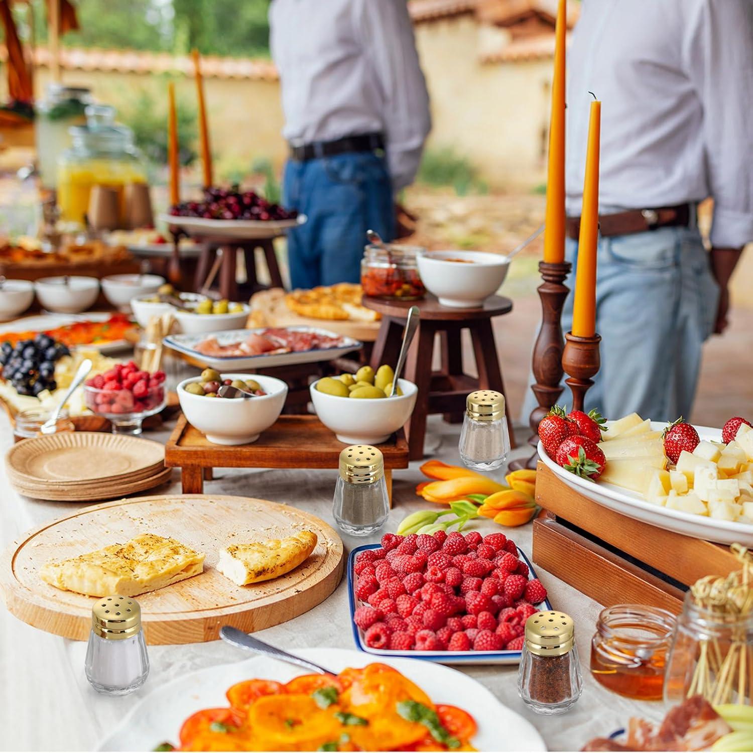 Set 24 Mini Sacudidores de Sal y Pimienta Potchen Dorado