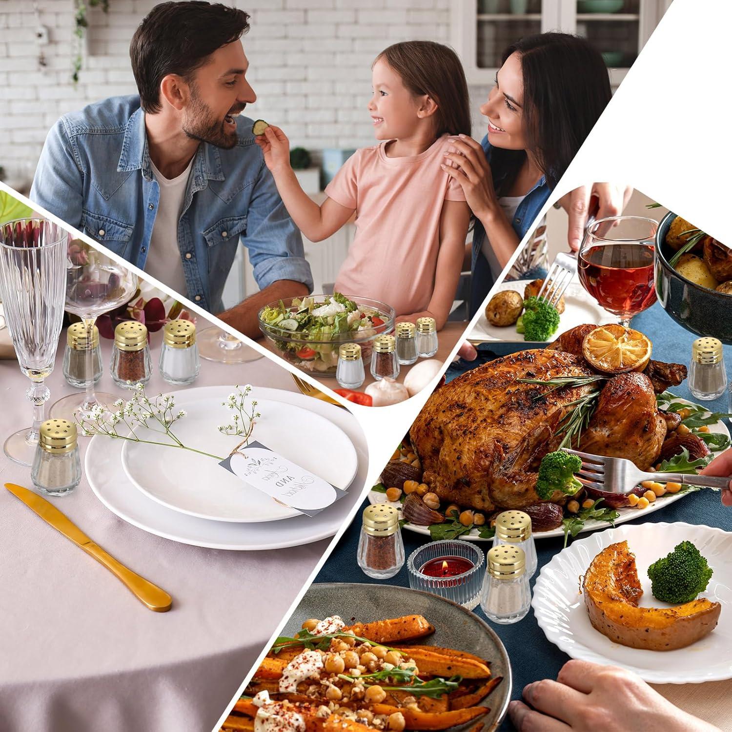 Set 24 Mini Sacudidores de Sal y Pimienta Potchen Dorado