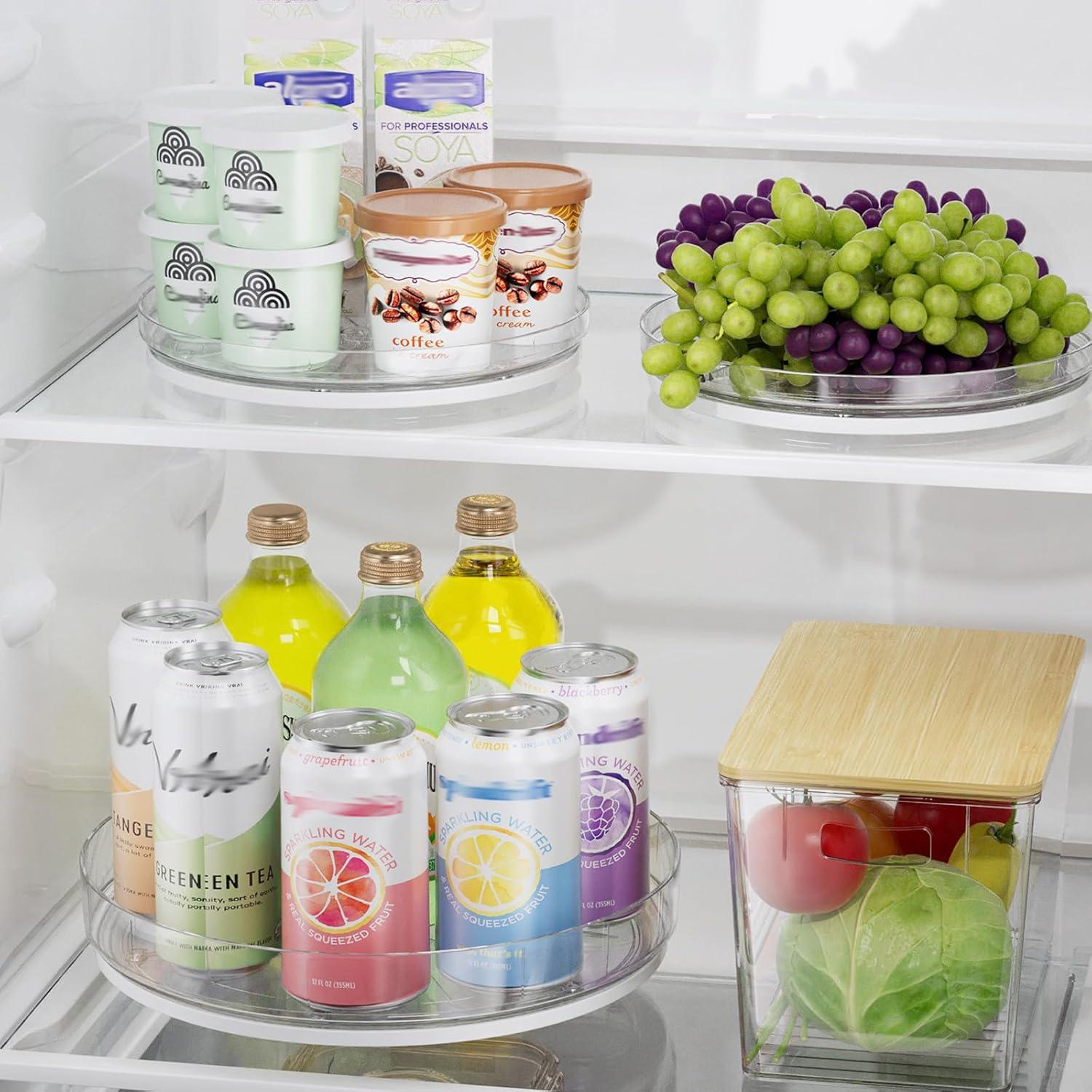 Organizador Lazy Susan LAMU 3 Piezas Giratorio Claro 29cm y 22.9cm