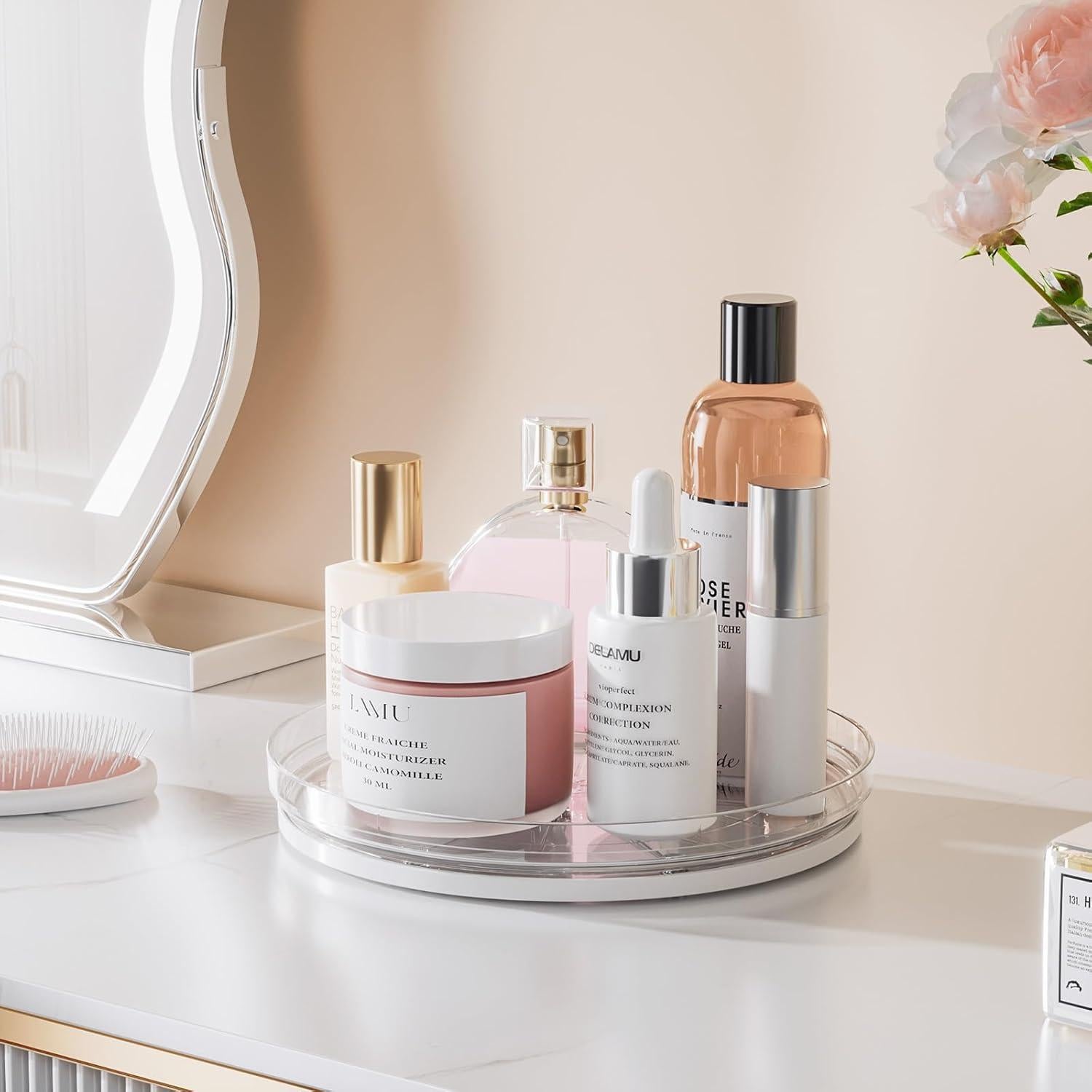 Organizador Lazy Susan LAMU 3 Piezas Giratorio Claro 29cm y 22.9cm