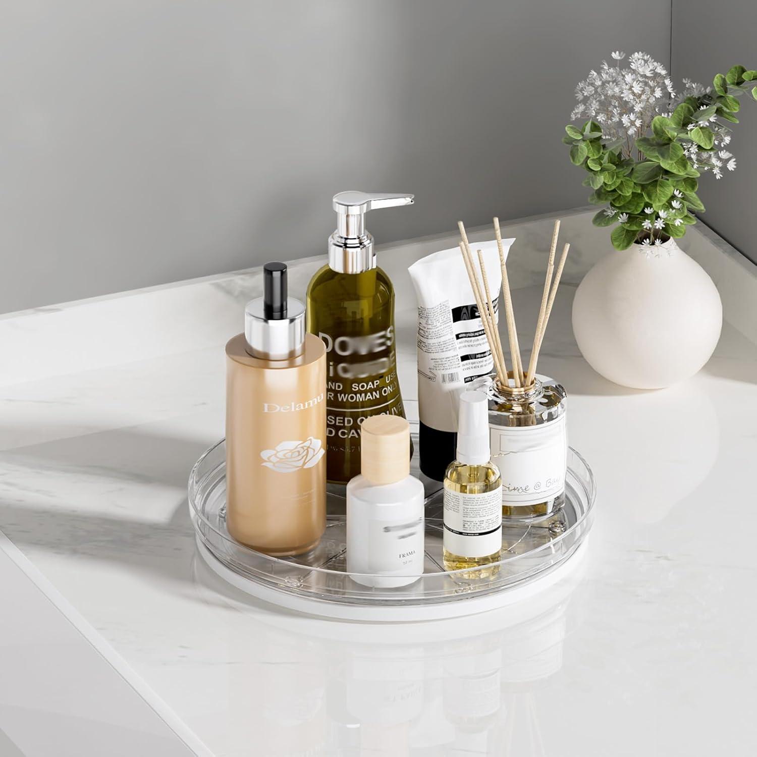 Organizador Lazy Susan LAMU 3 Piezas Giratorio Claro 29cm y 22.9cm