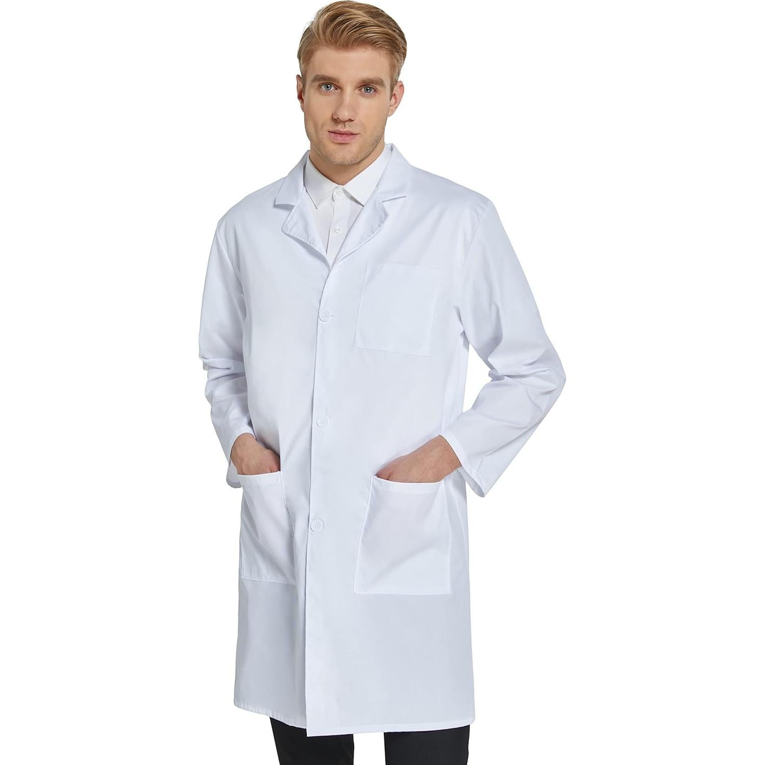 Bata Profesional VOGRYE Unisex Blanca Manga Larga