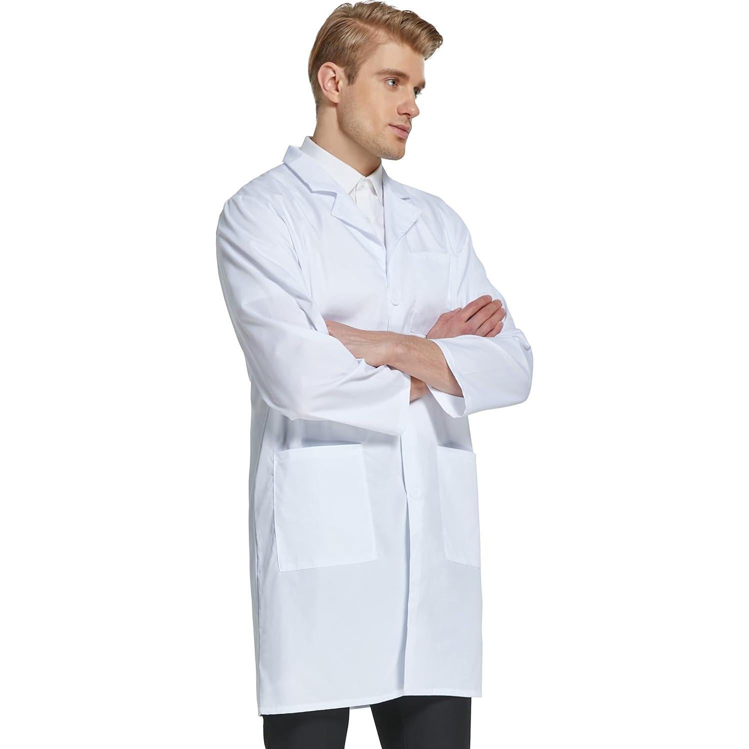 Bata Profesional VOGRYE Unisex Blanca Manga Larga