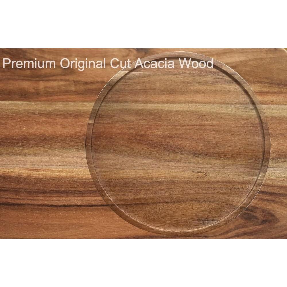 Organizador giratorio de madera de acacia AUAM 25,4 cm