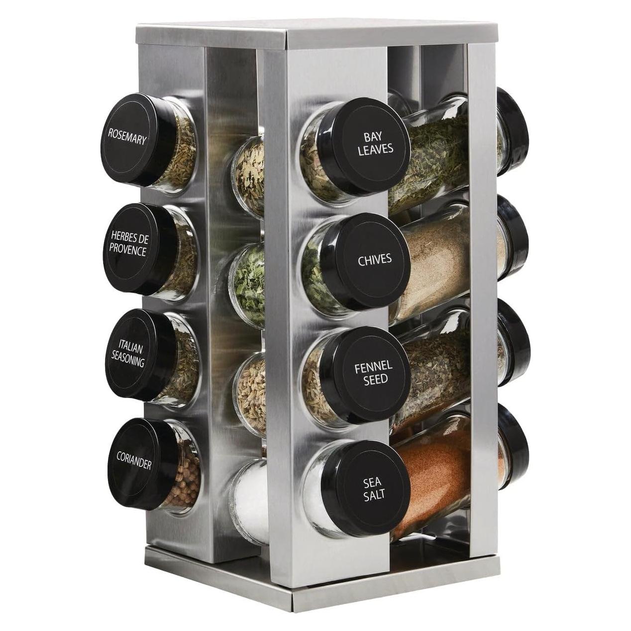 Organizador de especias giratorio Kamenstein 16 frascos acero