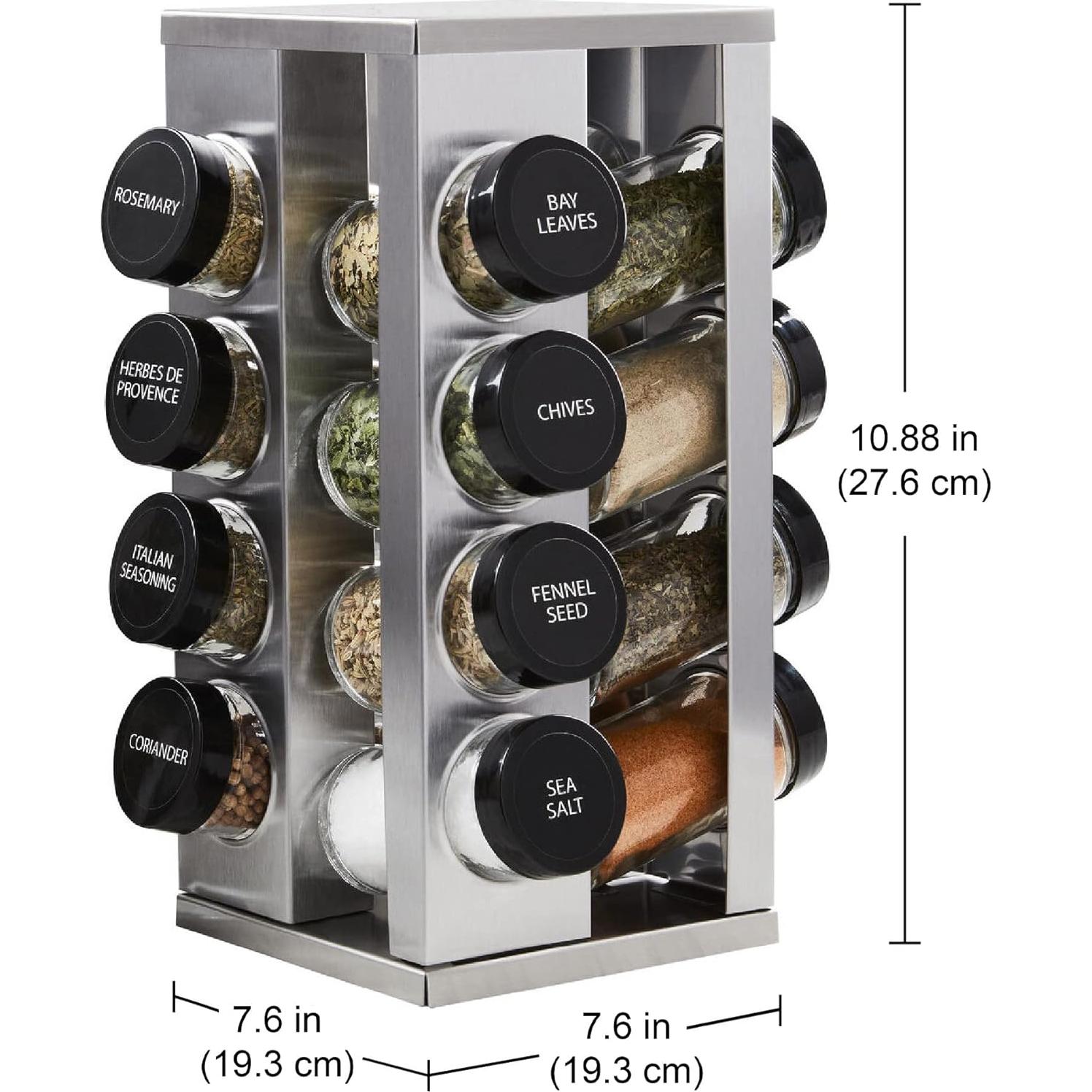 Organizador de especias giratorio Kamenstein 16 frascos acero