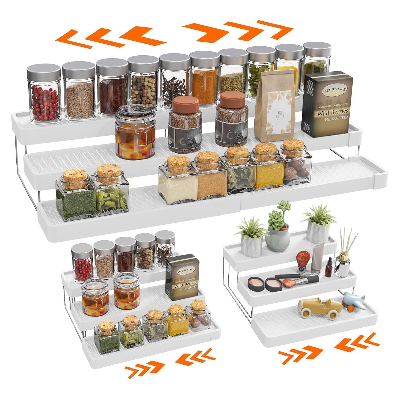 Organizador de Especias Expandible INVOCOO 3 Niveles Blanco