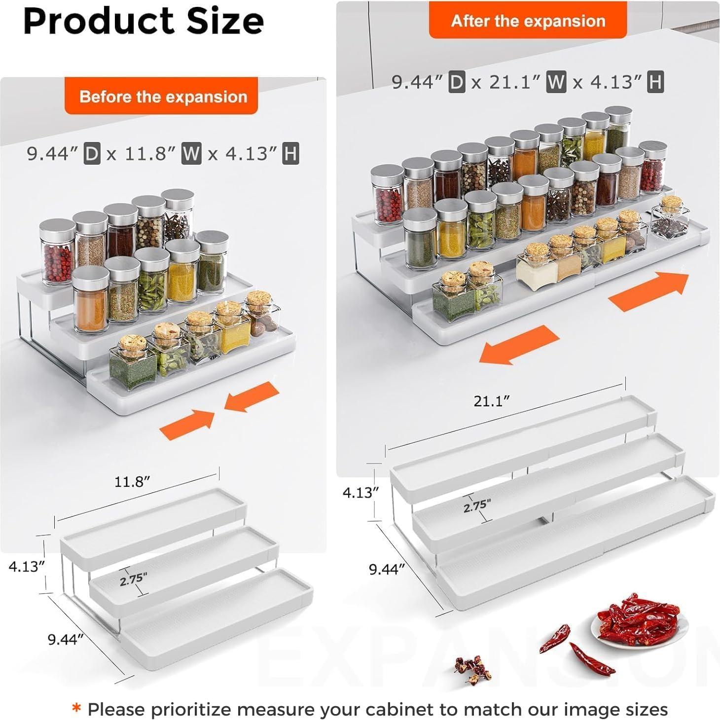 Organizador de Especias Expandible INVOCOO 3 Niveles Blanco