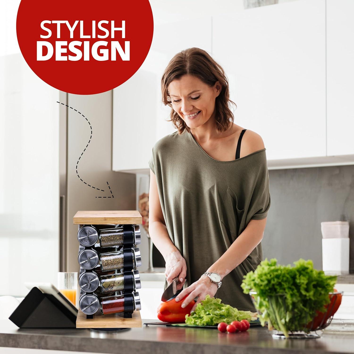 Soporte Giratorio de Especias Orii 16 Tarros con Especias