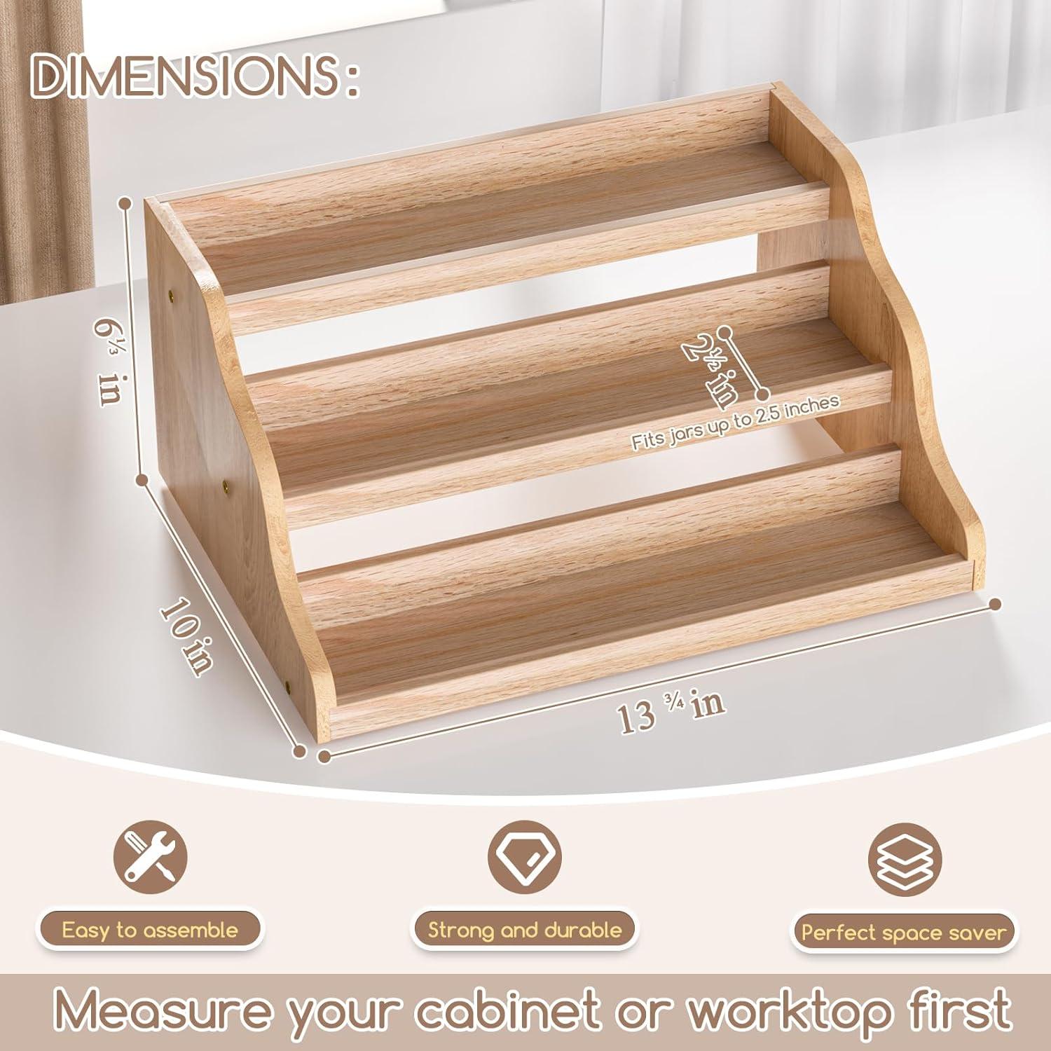 Organizador de especias de madera Memanque 3 niveles 0,91 kg