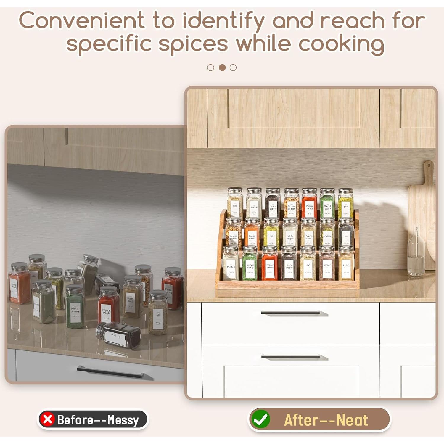 Organizador de especias de madera Memanque 3 niveles 0,91 kg