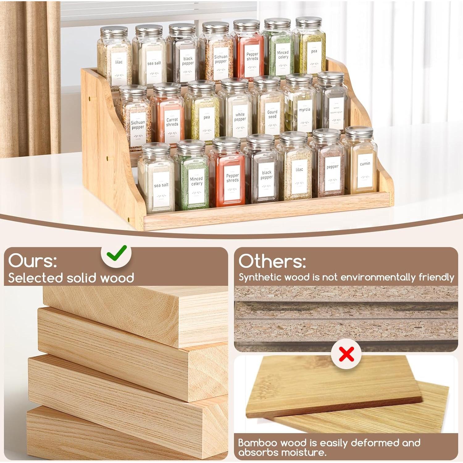 Organizador de especias de madera Memanque 3 niveles 0,91 kg