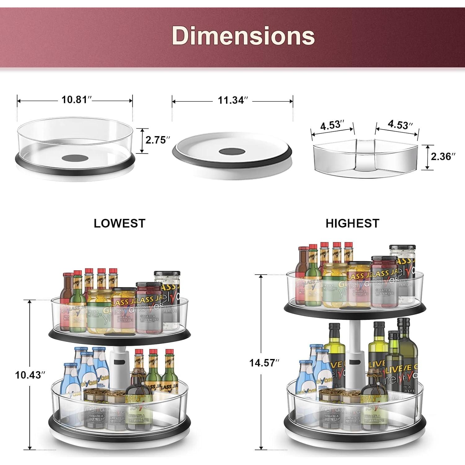 Organizador Giratorio de 2 Niveles Ynelyase Blanco 27.94 cm