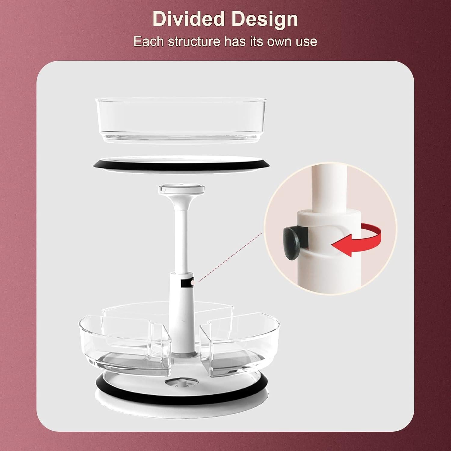 Organizador Giratorio de 2 Niveles Ynelyase Blanco 27.94 cm