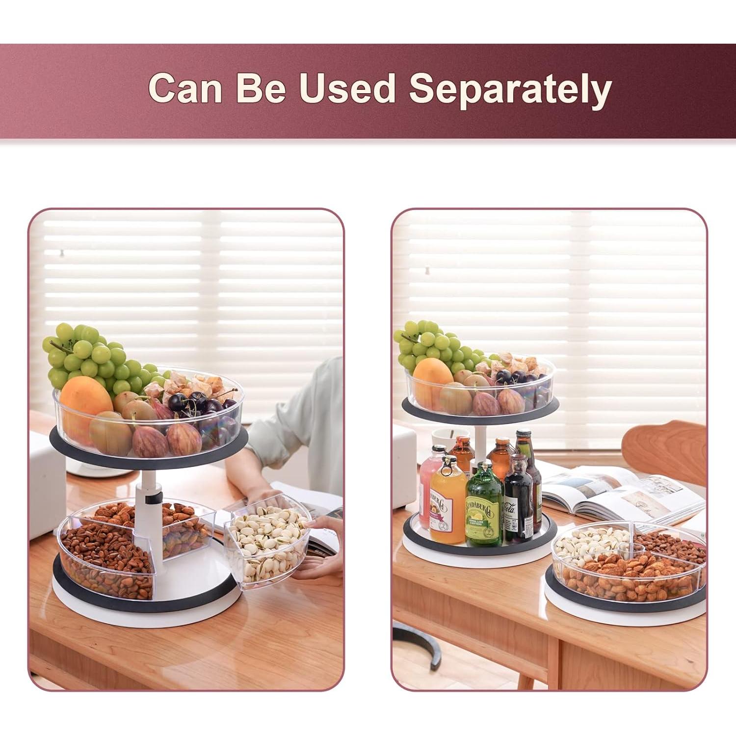 Organizador Giratorio de 2 Niveles Ynelyase Blanco 27.94 cm