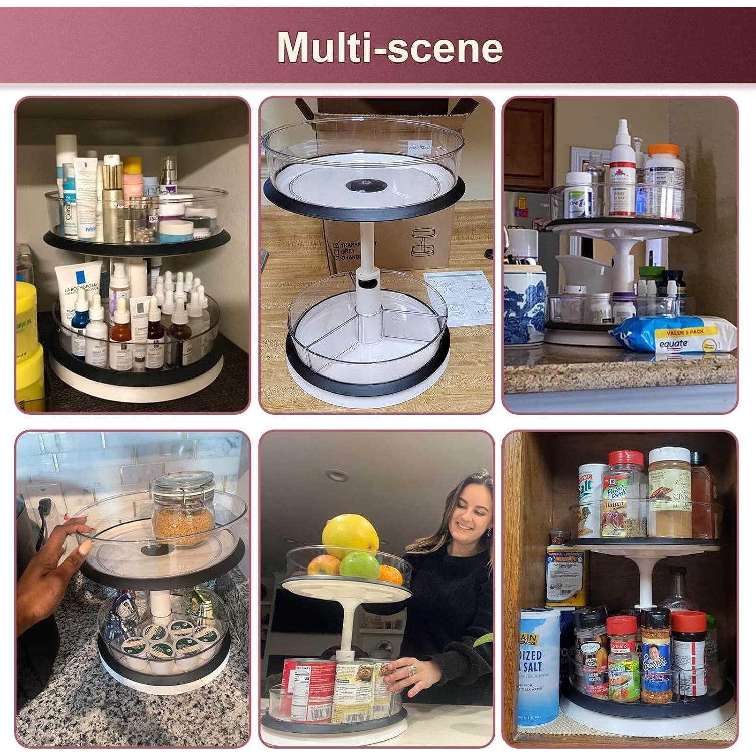 Organizador Giratorio de 2 Niveles Ynelyase Blanco 27.94 cm