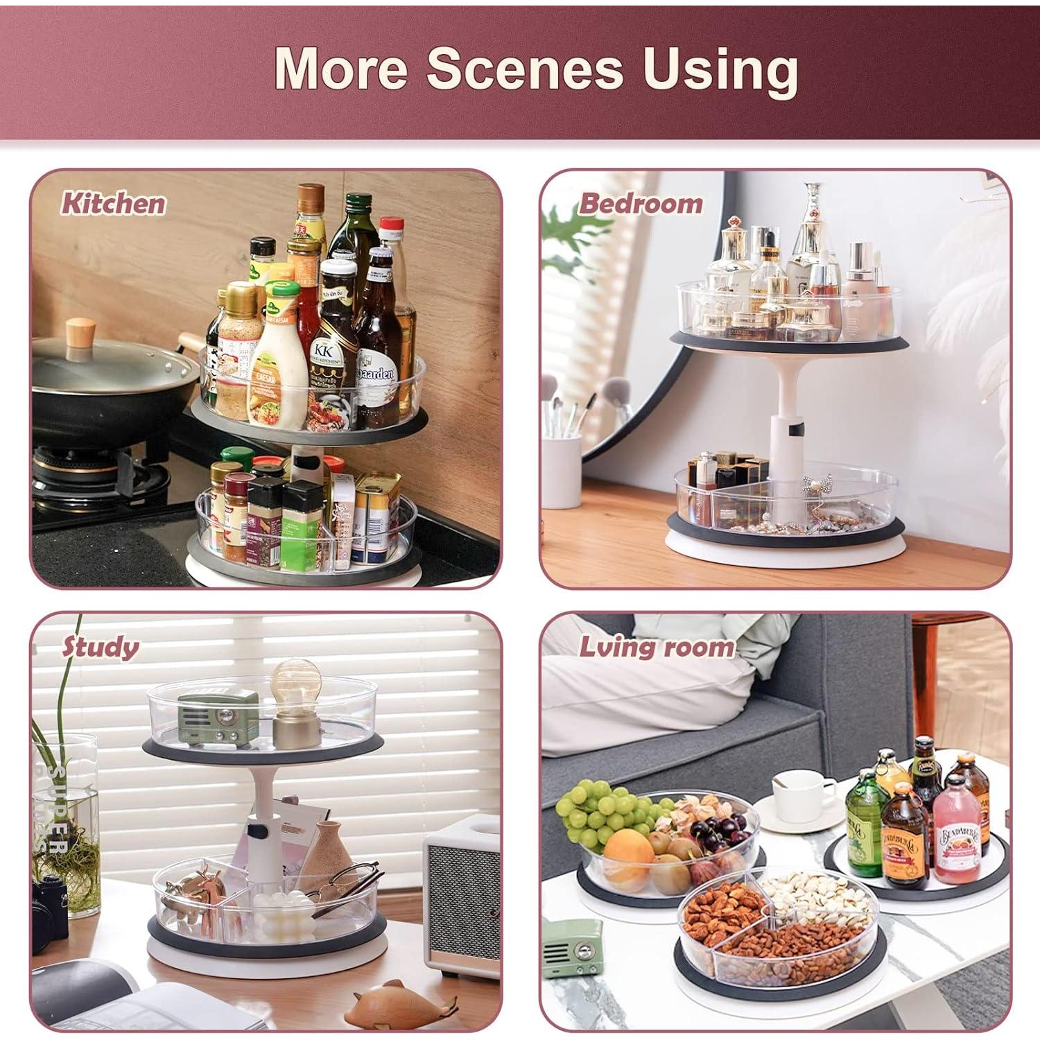 Organizador Giratorio de 2 Niveles Ynelyase Blanco 27.94 cm