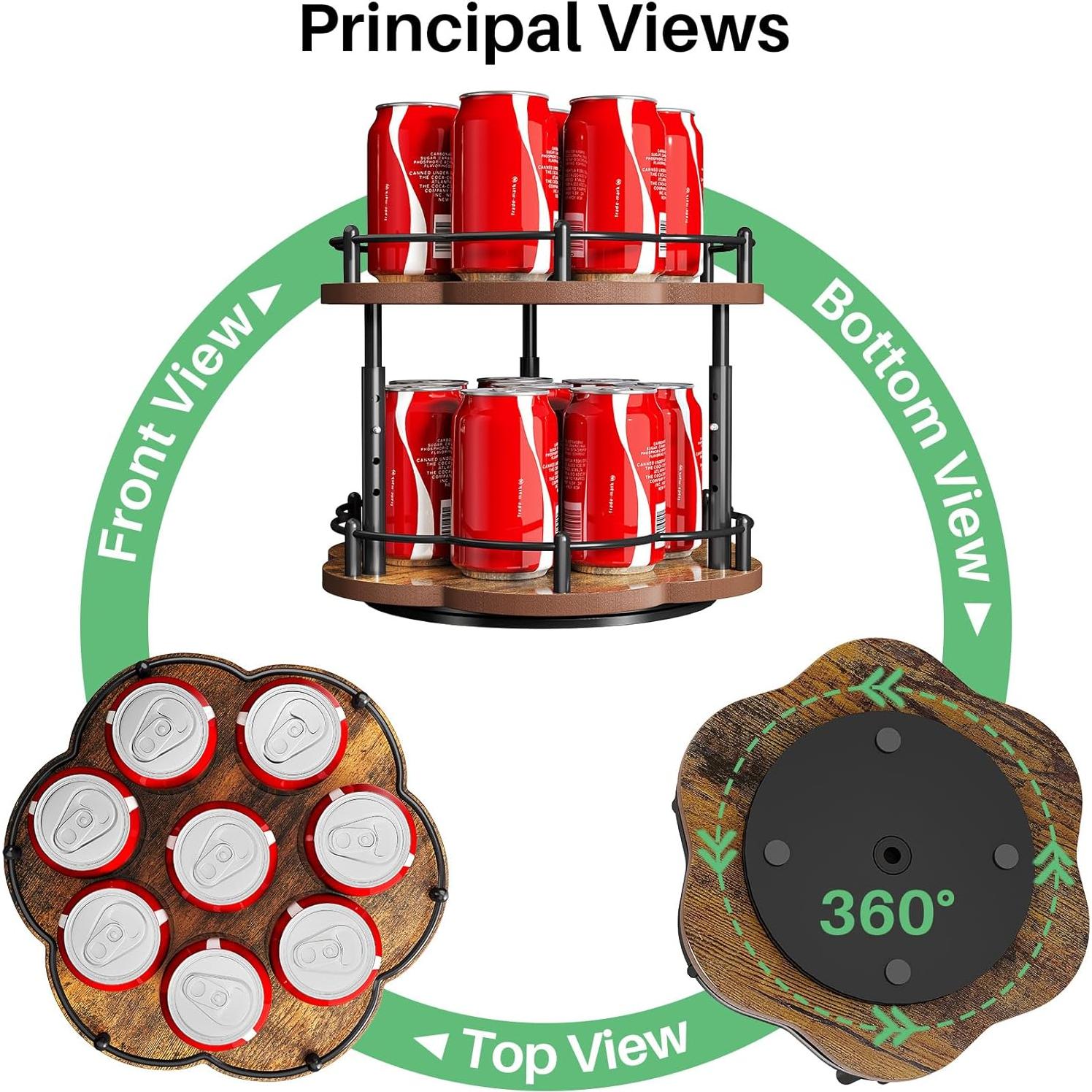 Organizador de especias giratorio SNTD 2 niveles 25,4 cm negro