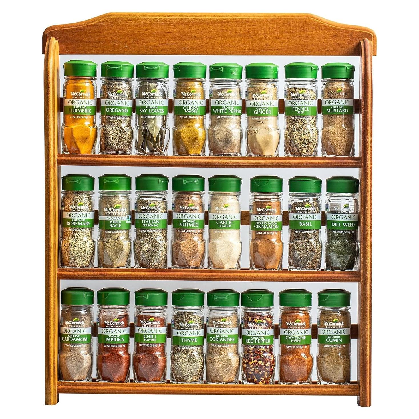 Organizador de especias McCormick Gourmet 24 piezas madera