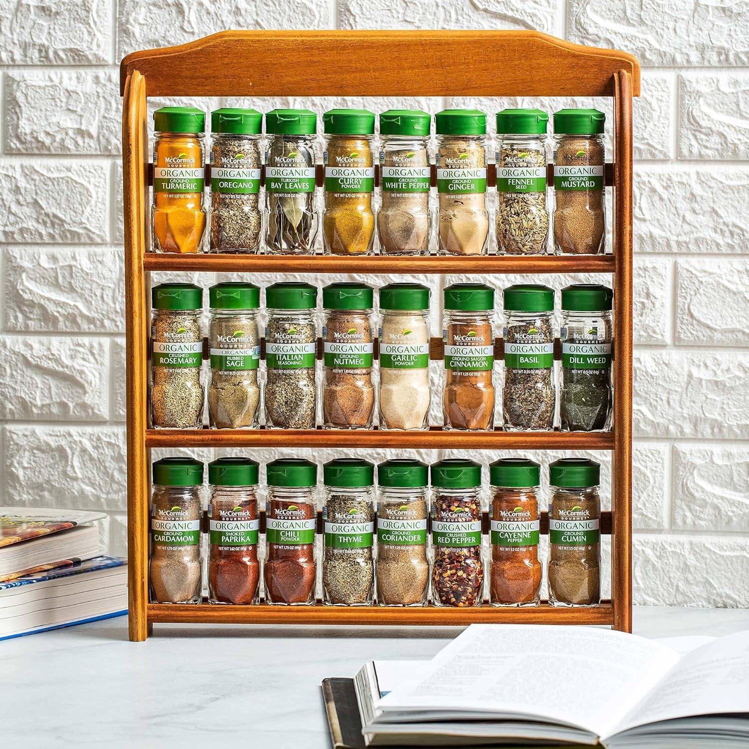 Organizador de especias McCormick Gourmet 24 piezas madera