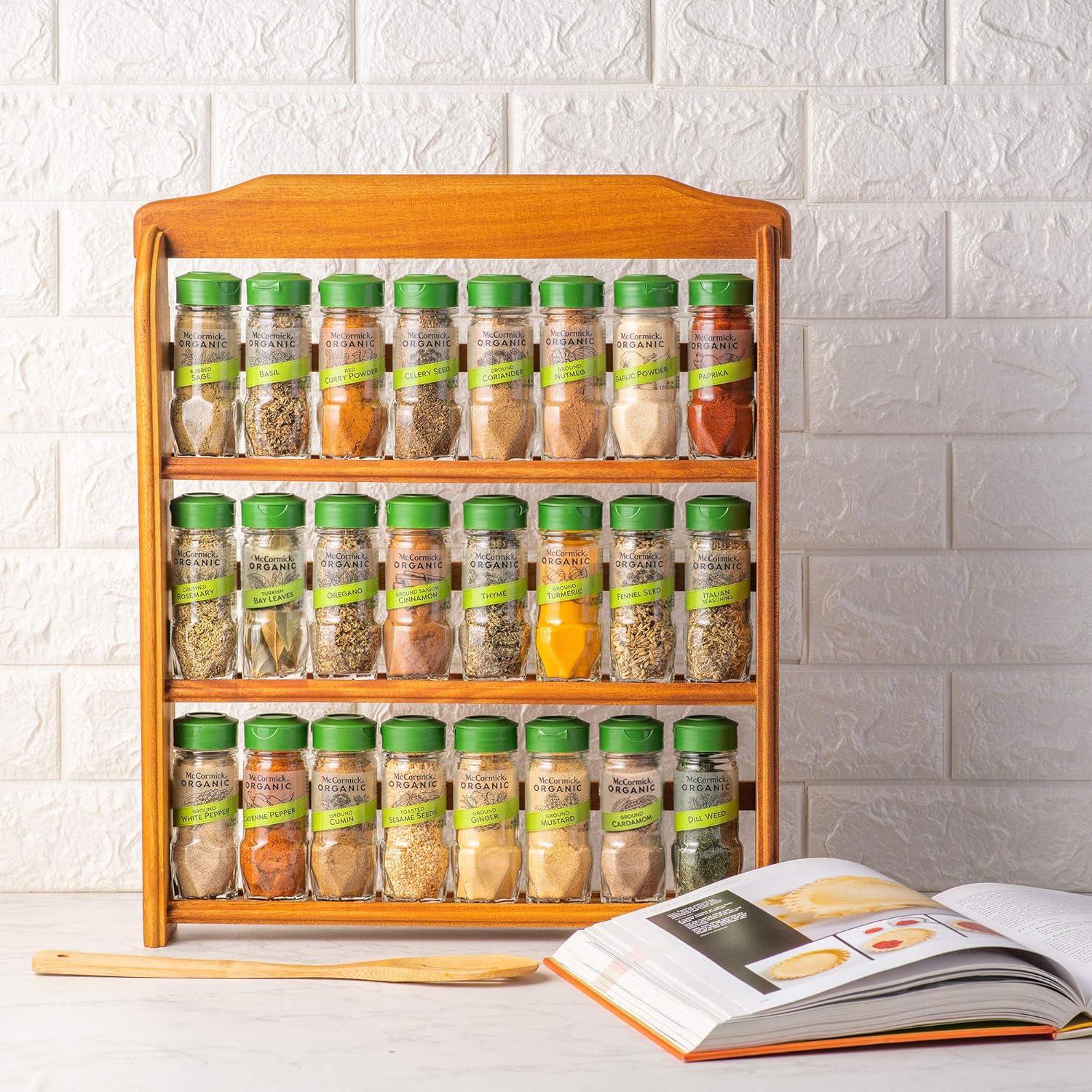 Organizador de especias McCormick Gourmet 24 piezas madera