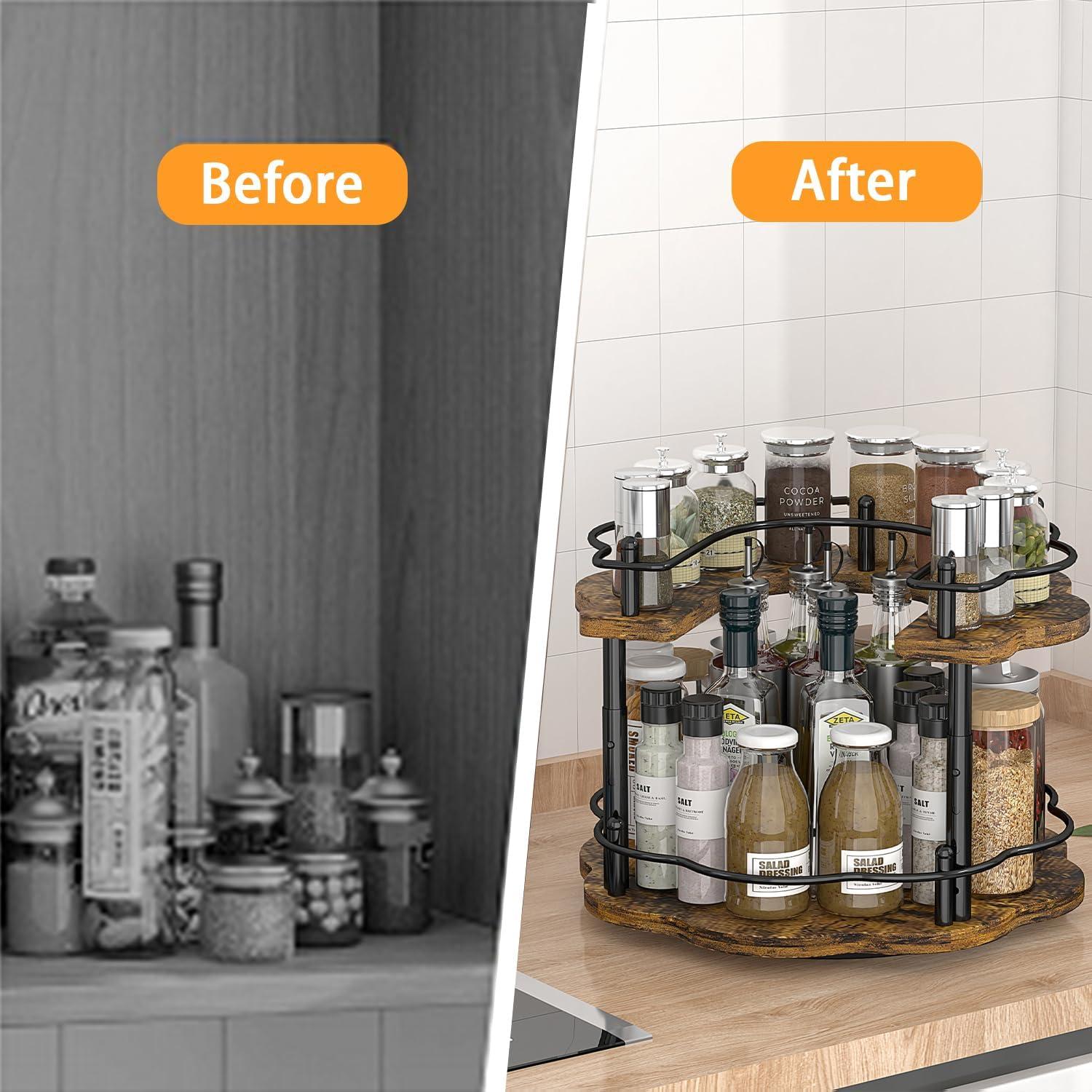 Organizador de especias giratorio Afyinchd 30 cm 2 niveles