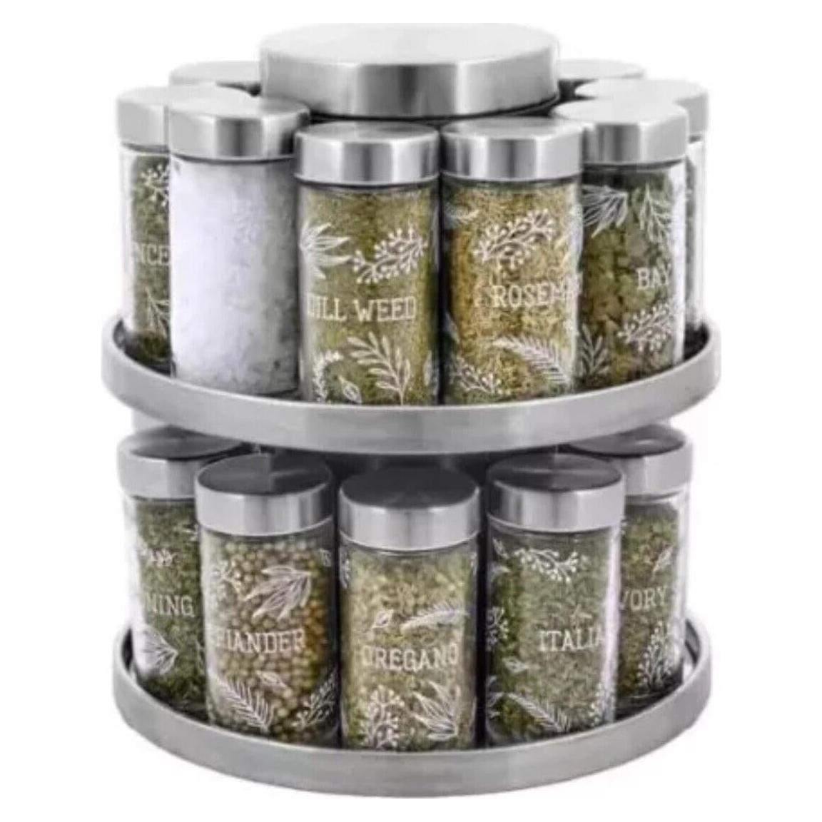 Soporte Giratorio de Especias Kamenstein 20 Tarros con Caddy