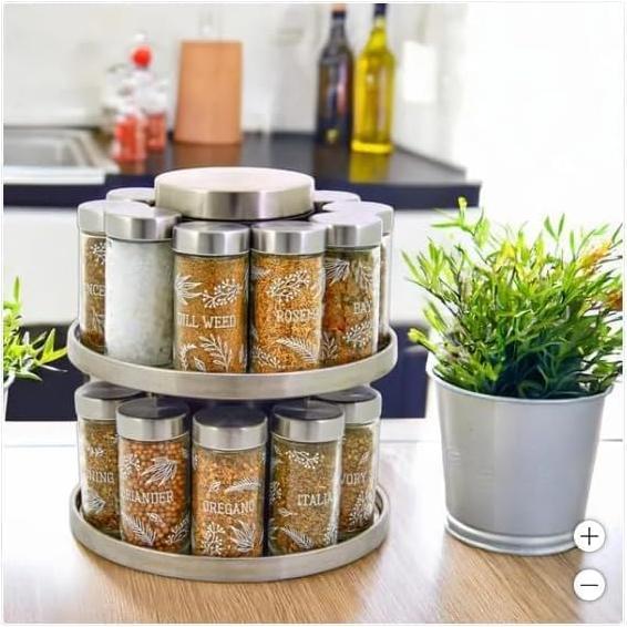 Soporte Giratorio de Especias Kamenstein 20 Tarros con Caddy