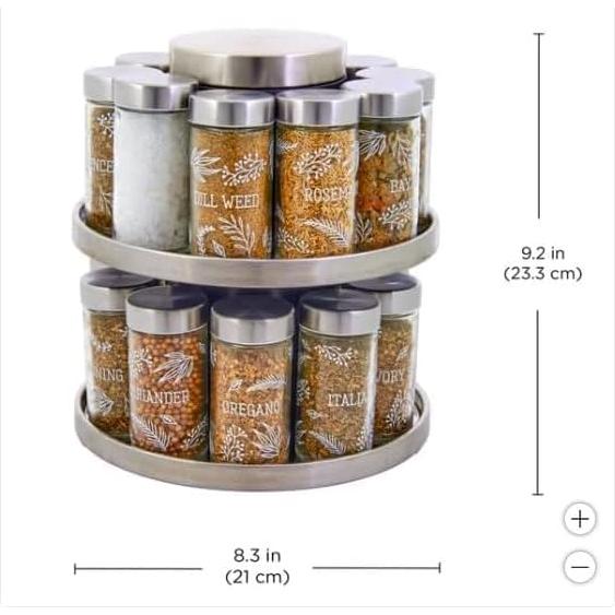Soporte Giratorio de Especias Kamenstein 20 Tarros con Caddy