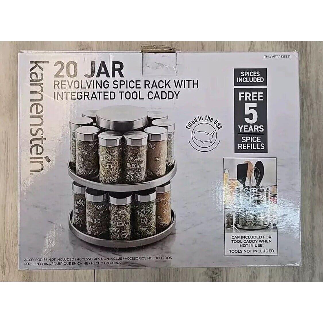 Soporte Giratorio de Especias Kamenstein 20 Tarros con Caddy