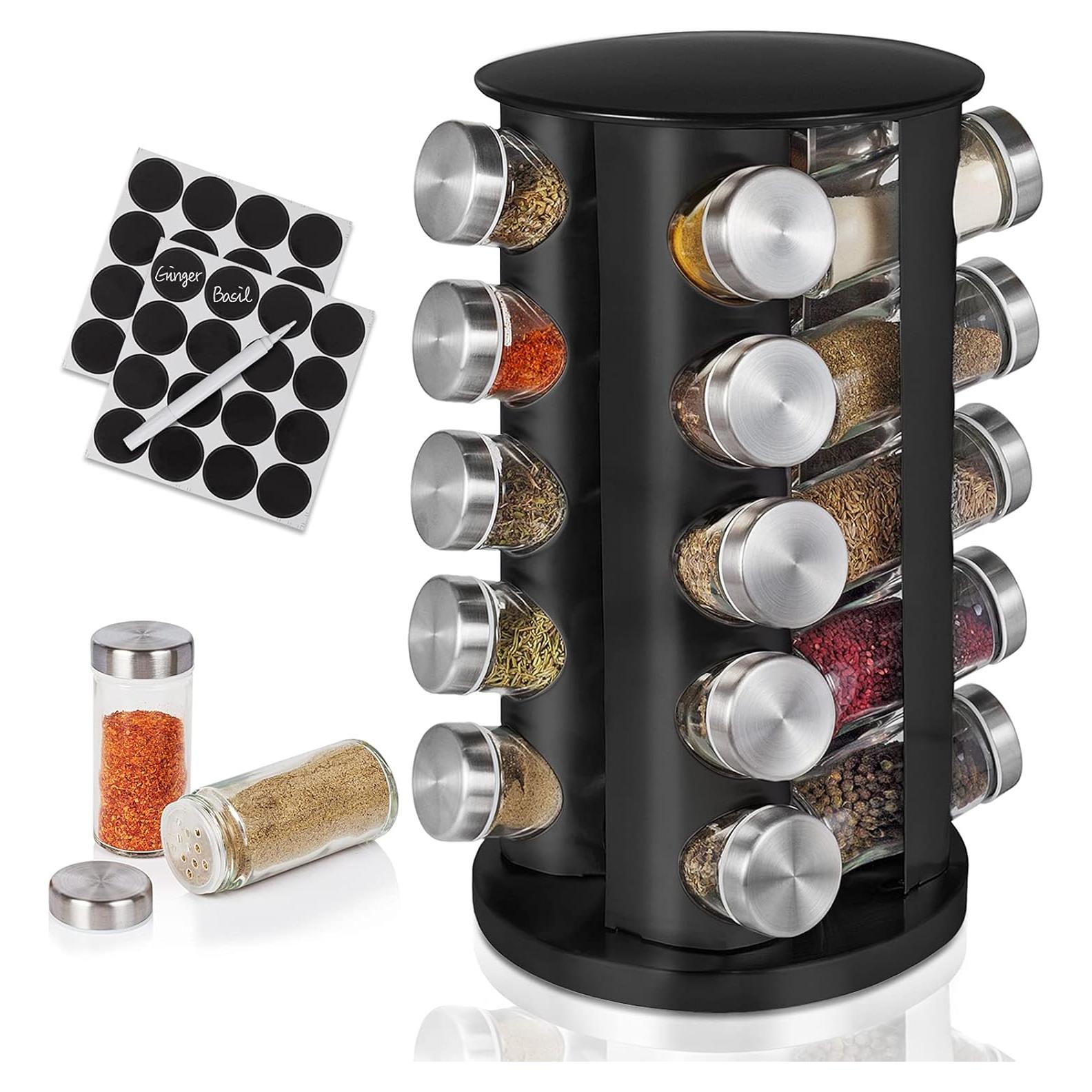 Organizador de Especias Giratorio Baker Boutique 20 Tarros Negro