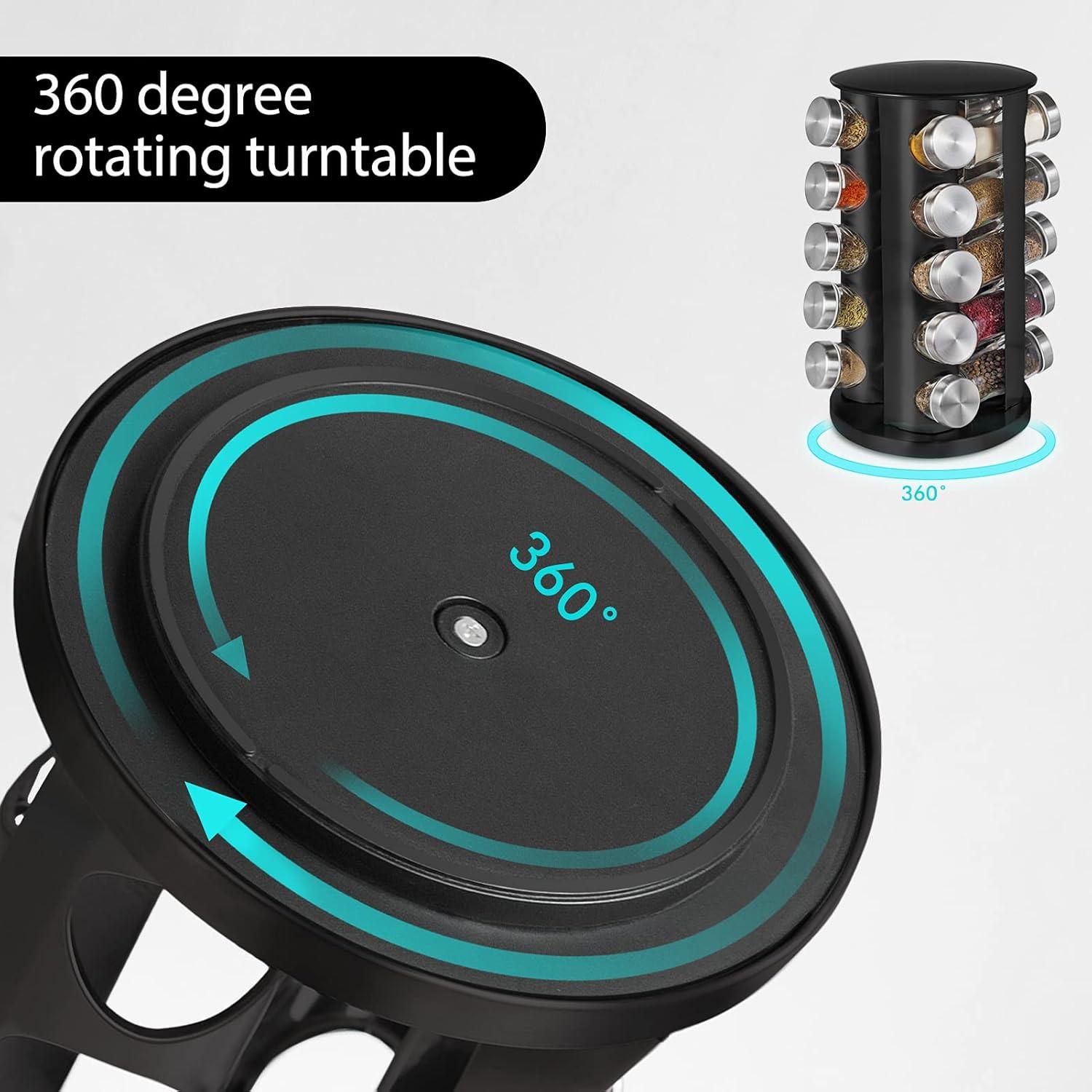 Organizador de Especias Giratorio Baker Boutique 20 Tarros Negro