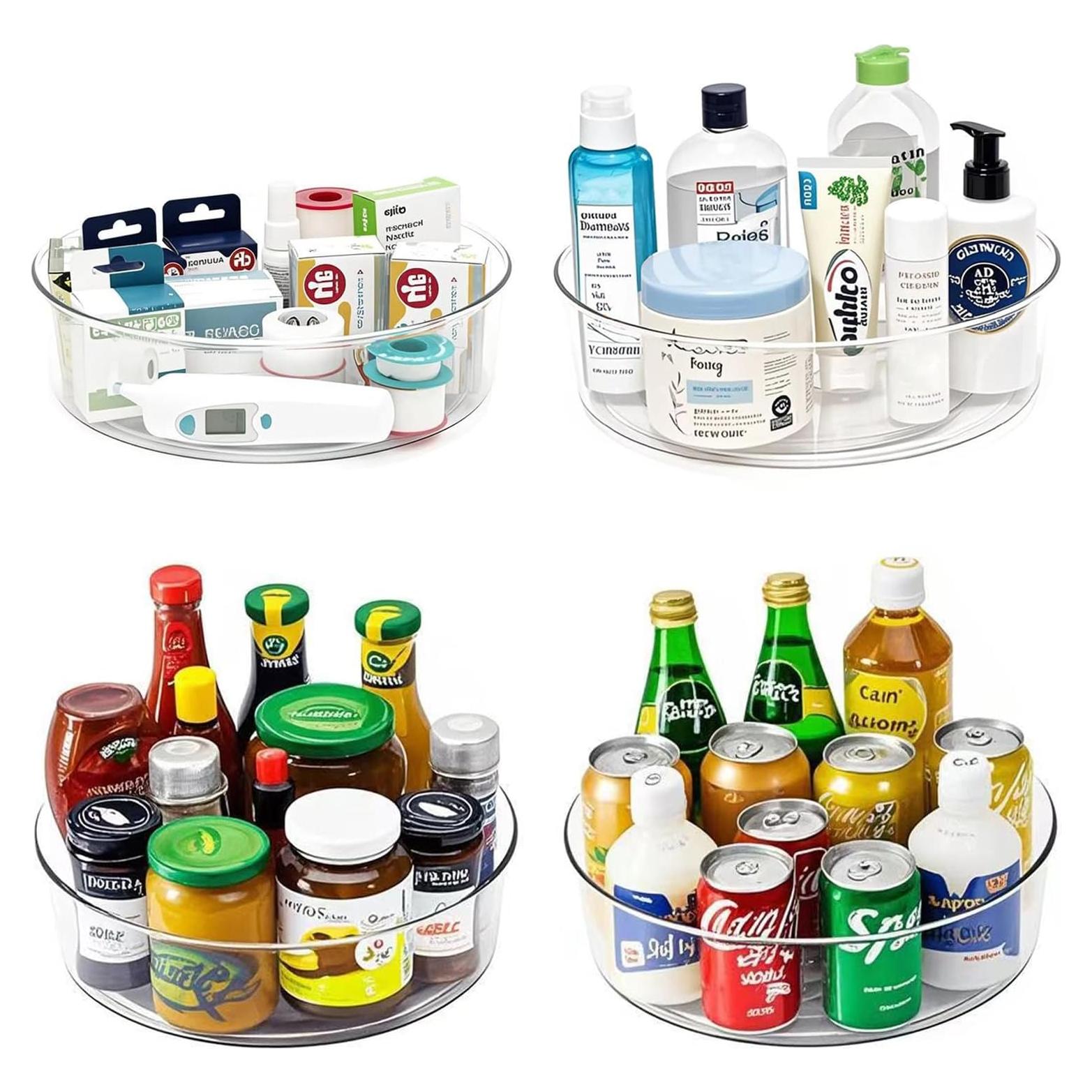 4 Pack Lazy Susan Organizador 29,21 cm YCLADEC Transparente