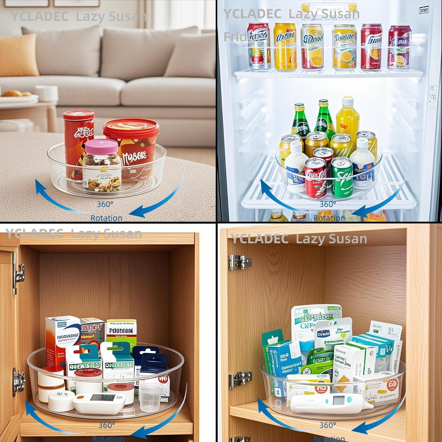 4 Pack Lazy Susan Organizador 29,21 cm YCLADEC Transparente