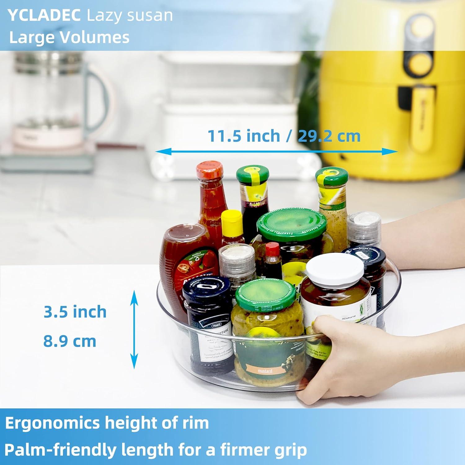 4 Pack Lazy Susan Organizador 29,21 cm YCLADEC Transparente