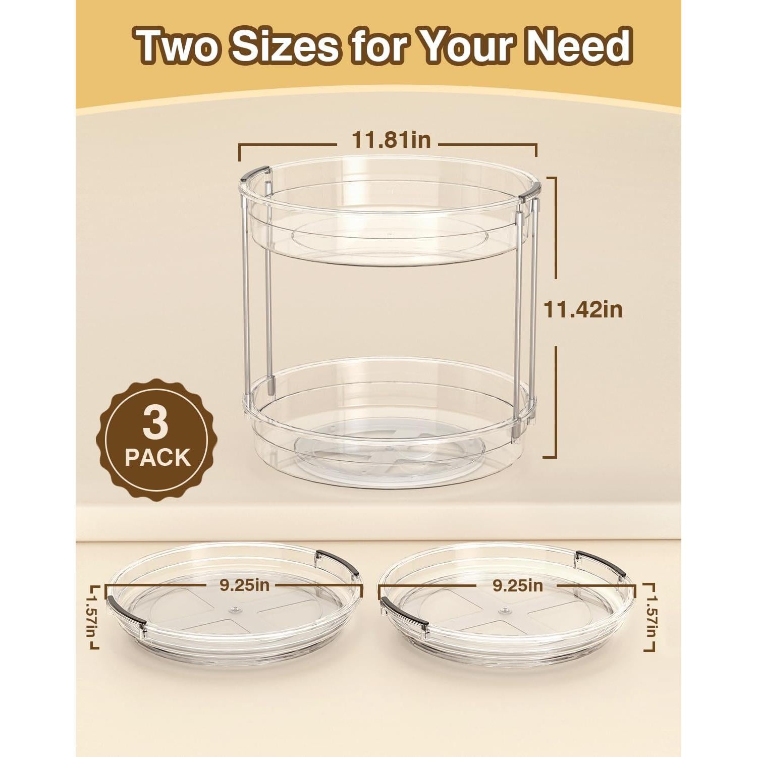 Organizador Lazy Susan 2 Niveles Incostar 23.5 cm y 30 cm