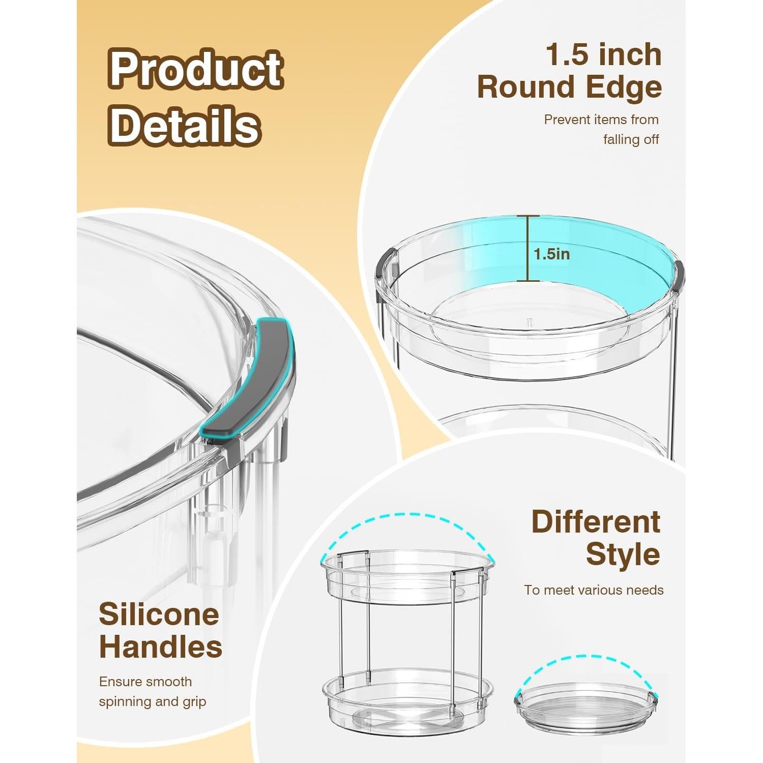 Organizador Lazy Susan 2 Niveles Incostar 23.5 cm y 30 cm