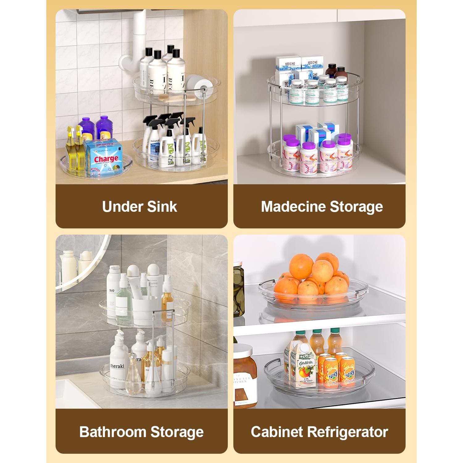 Organizador Lazy Susan 2 Niveles Incostar 23.5 cm y 30 cm