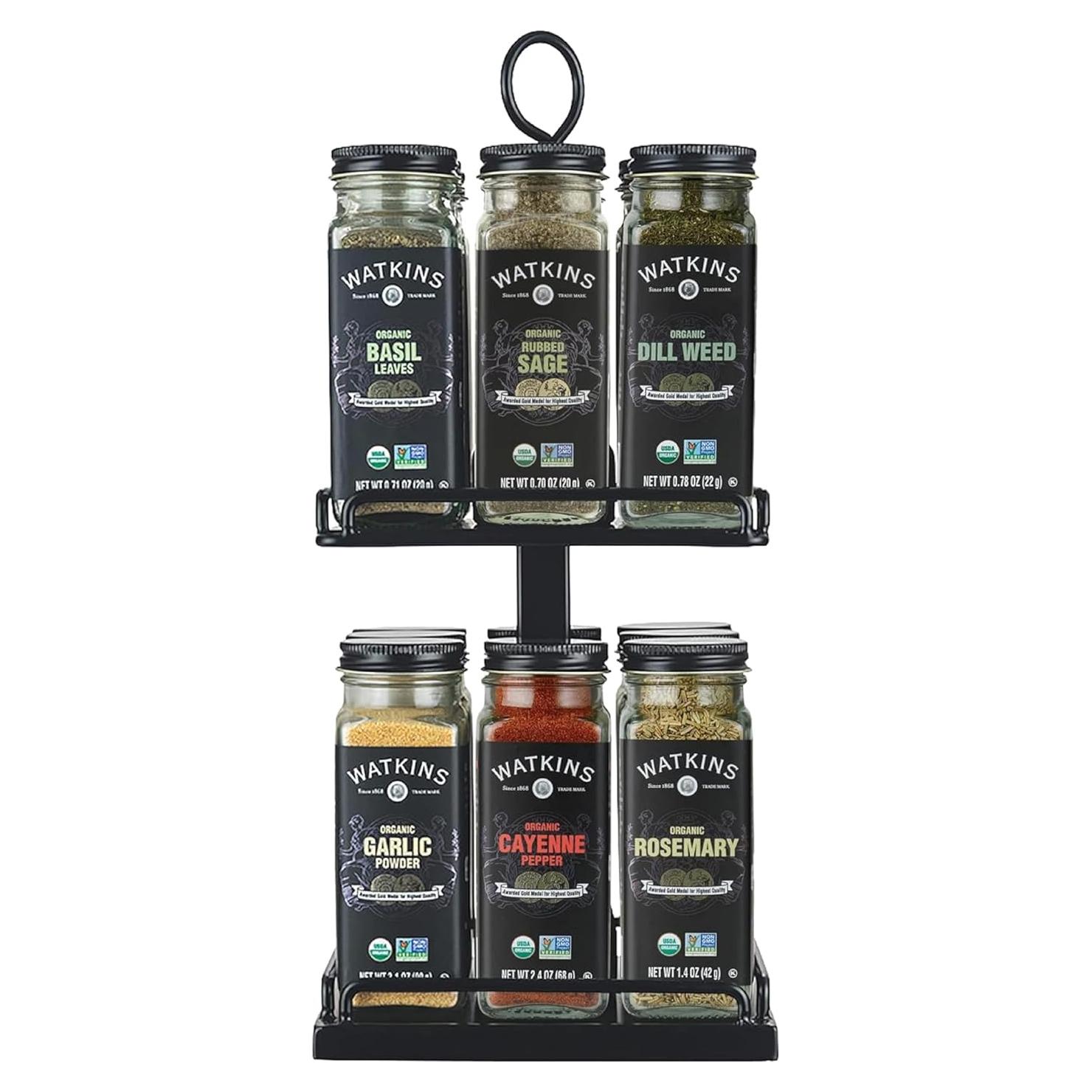 Estante de especias giratorio 2 niveles Watkins con 16 especias
