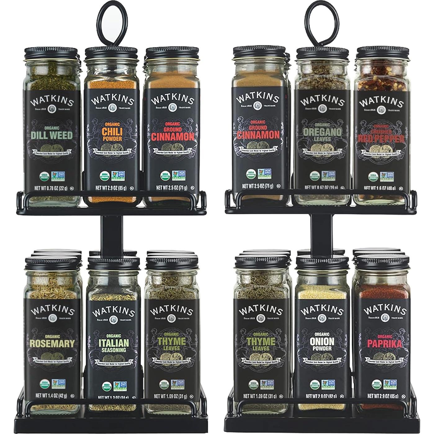 Estante de especias giratorio 2 niveles Watkins con 16 especias